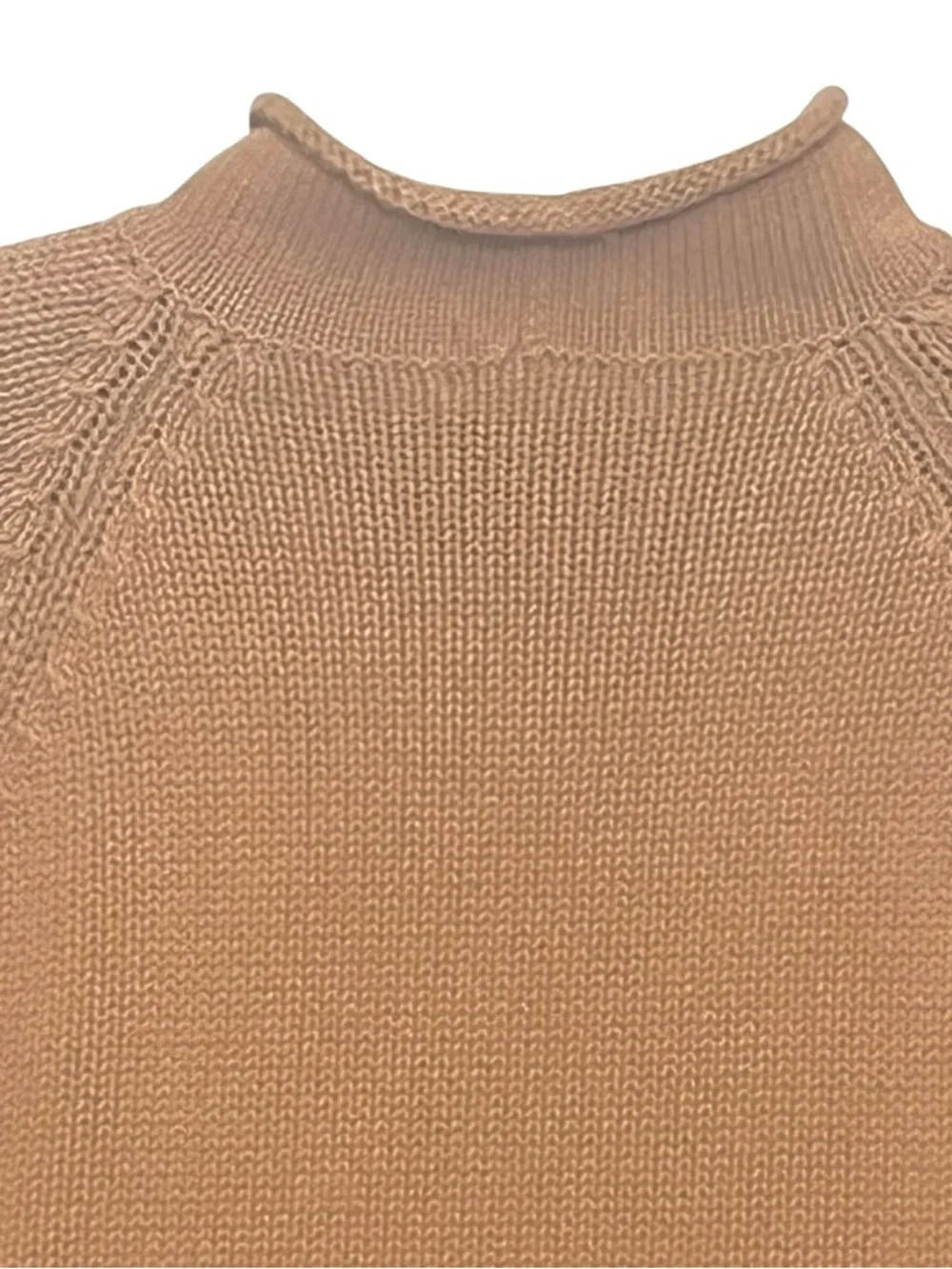 Vtg Y2K J. CREW Roll Neck Collar Chunky Knit Cotton Fisherman Sweater Sz M